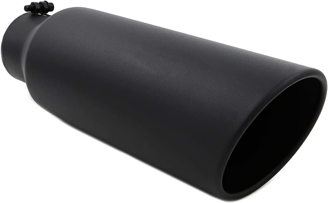 Punta escape 4" salida 6" acero inox 18" negro