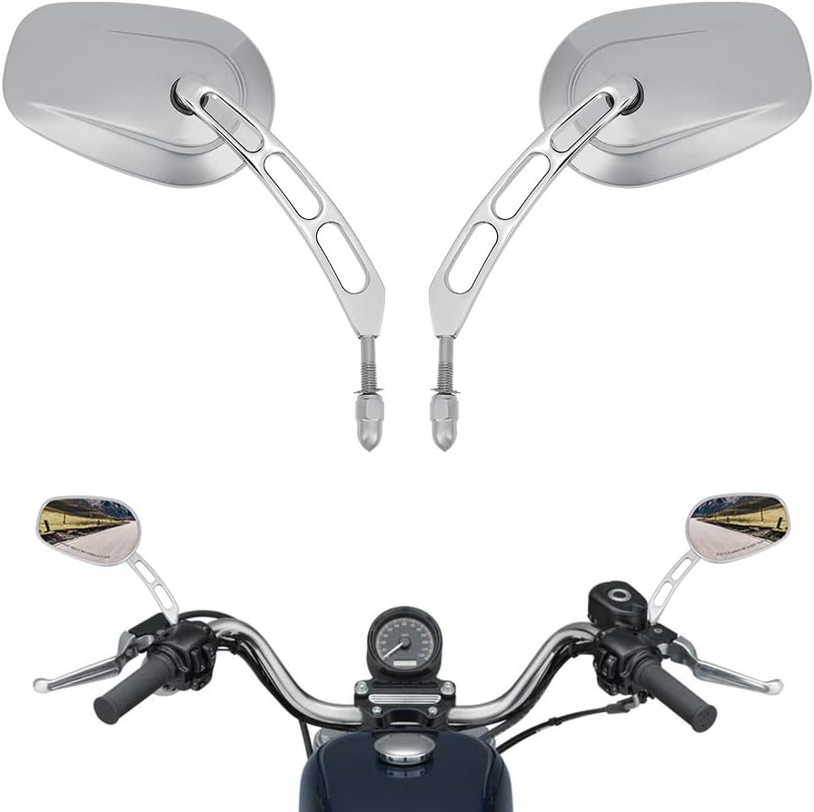 Espejos laterales 360 grados para motocicleta cromados
