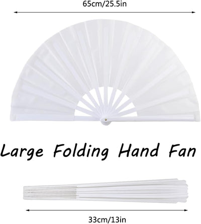 4 Ventiladores Mano Plegables Plástico Danza Hogar Blanco