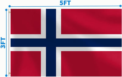 Bandera Noruega 3x5ft doble costura ojales latón