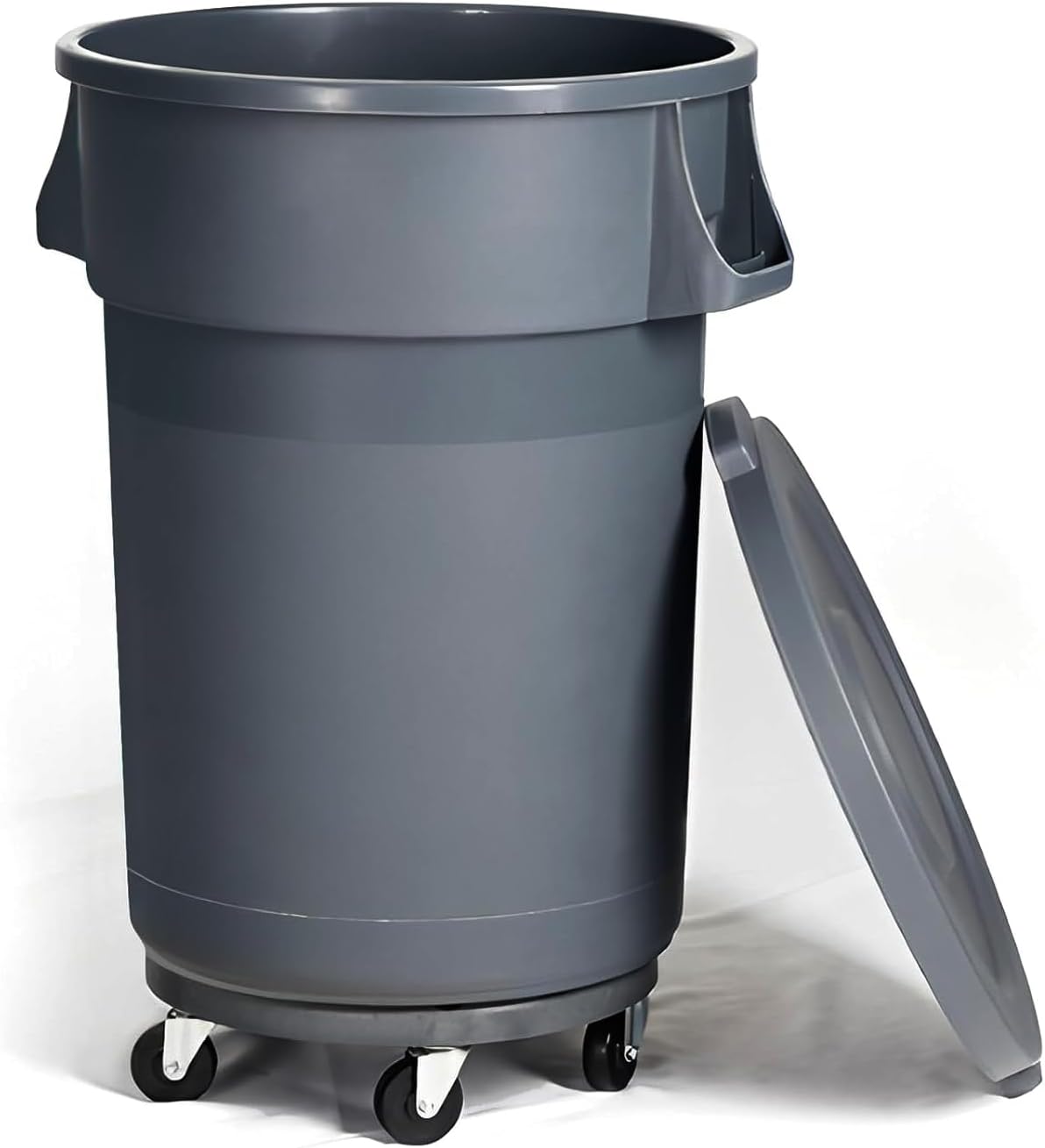 Bote basura exterior 32gal con tapa y ruedas