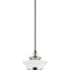 Laria Colgante 1 Luz Cristal Opalo Niquel 19x16pulg