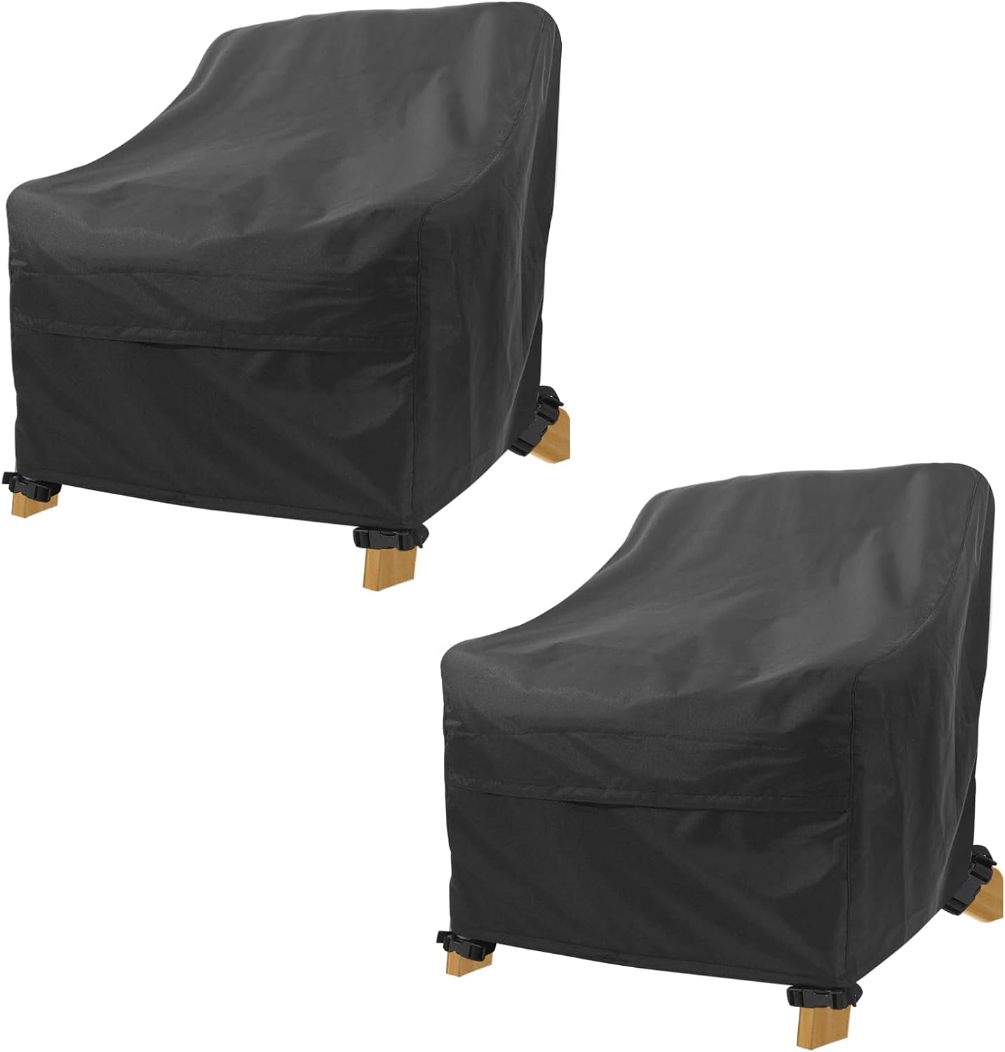 2 Fundas silla exterior impermeables 32x38x36pulg negro