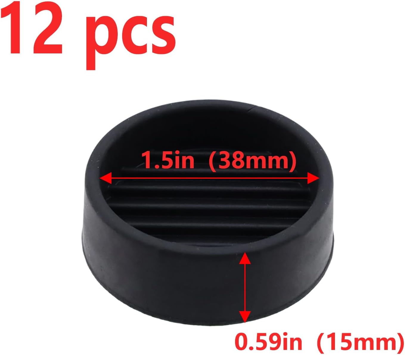 Portavasos antideslizantes 1.5pulg pack 12 negro
