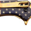 Cuchillo plegable acero inox dorado mango aluminio mosquetón