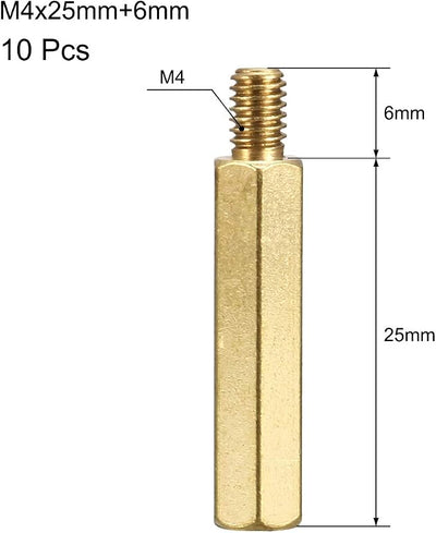 Separador latón hexagonal M4x25mm para PCB drone y circuito 10uds