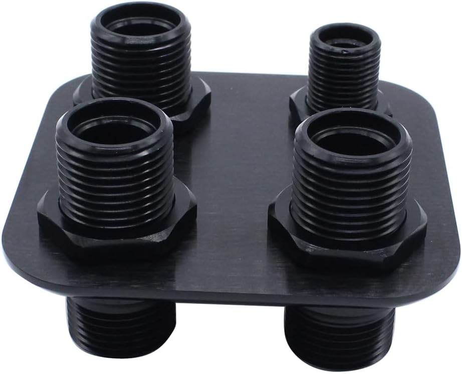 Mamparo cortafuegos aluminio billet 4 puertos negro