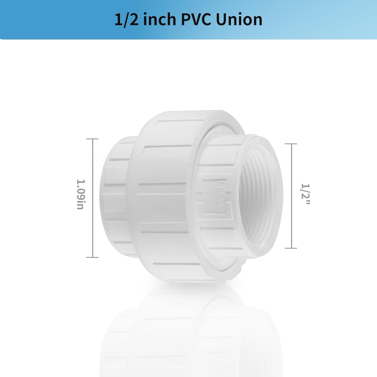 4 Pzas Unión PVC rosca hembra SCH40 blanco