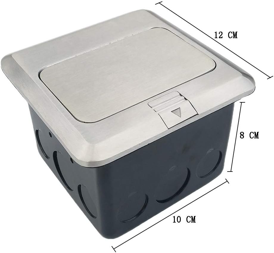 Salida piso enchufes USB cocina acero inox plateada