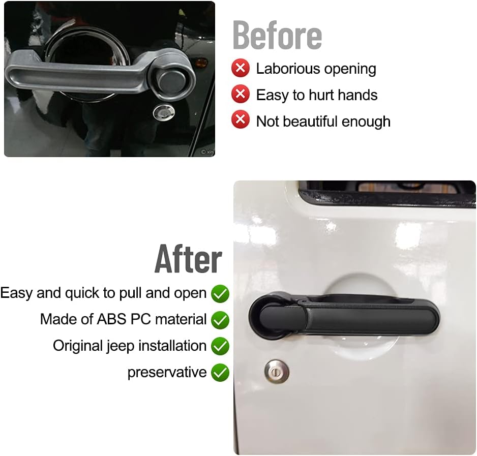 Kit manijas puerta Jeep Wrangler JK JKU 07-18 3 Pzas