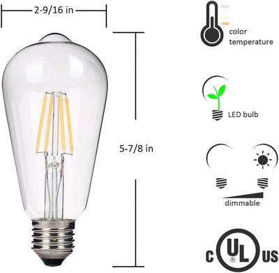 Bombilla LED equivalente 40W blanco suave 2700K E26 set 4