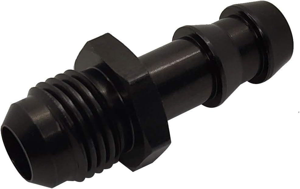 Adaptador manguera 6an a 3/8 barb negro aluminio