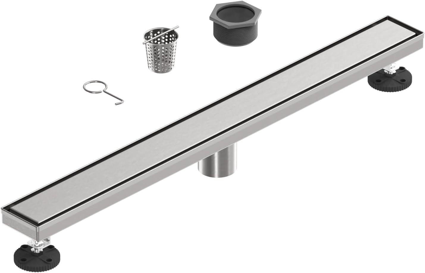Drenaje piso ducha 28" acero inox níquel cepillado
