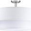 Lámpara techo doble tambor 4 luces níquel cepillado 20pulg