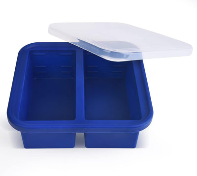 Bandeja silicona congelador 2 tazas con tapa moldes