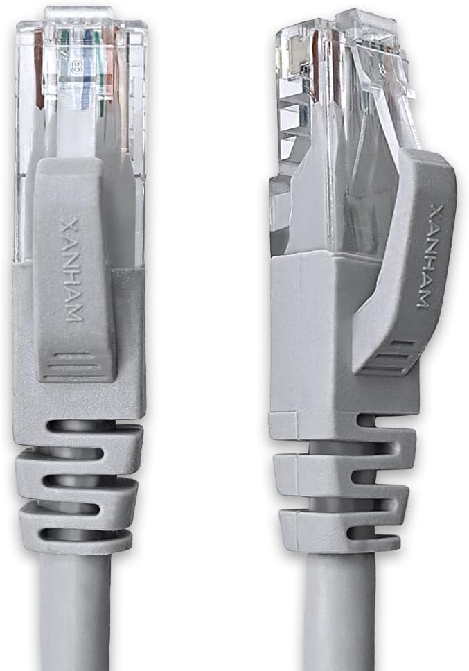 Cable Ethernet Cat6 20ft RJ45 para PC TV impresora gris