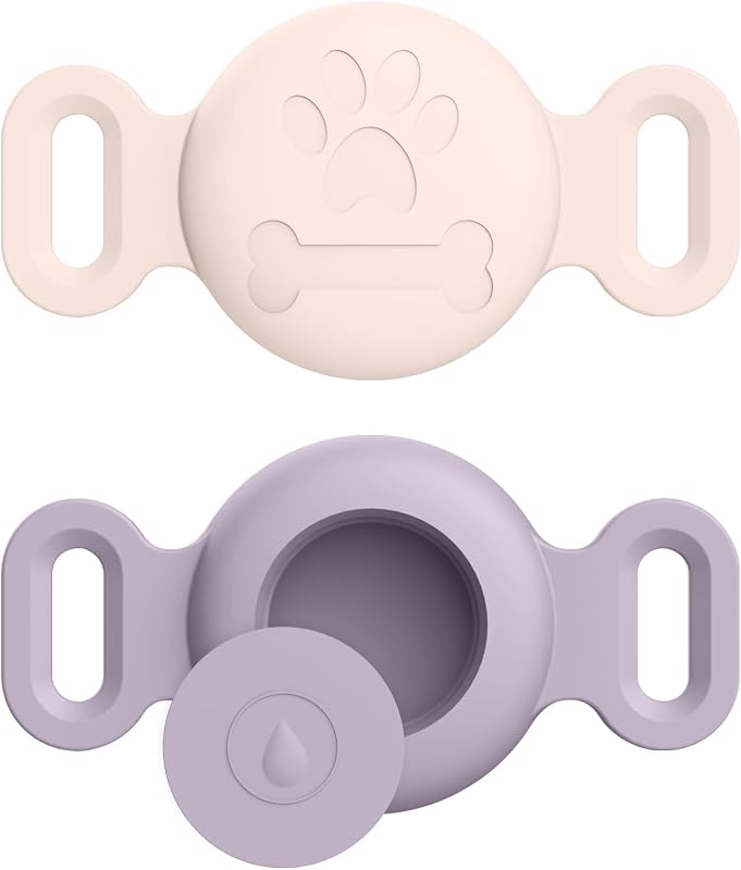 2 Fundas Airtag Silicona Collar Mascotas Impermeables