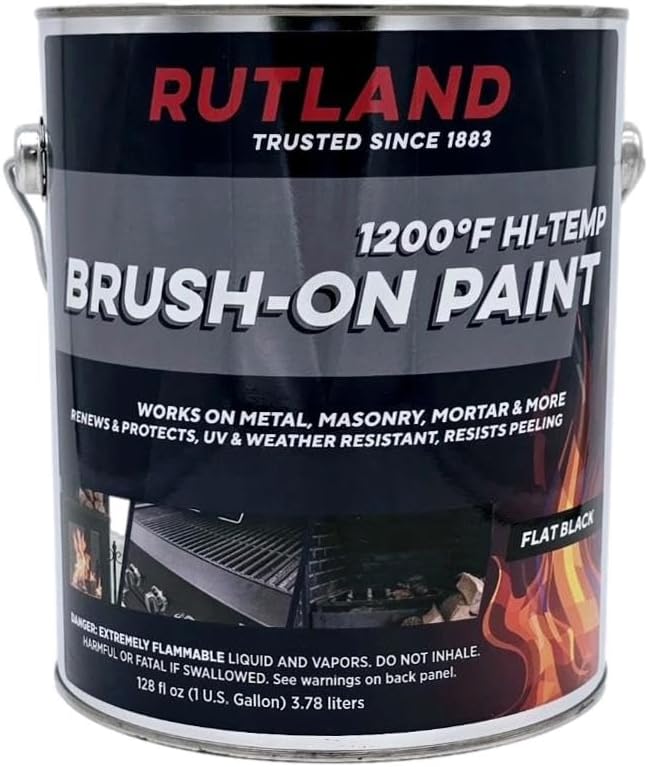 Pintura chimenea alta temp ladrillo metal 1gal negro mate
