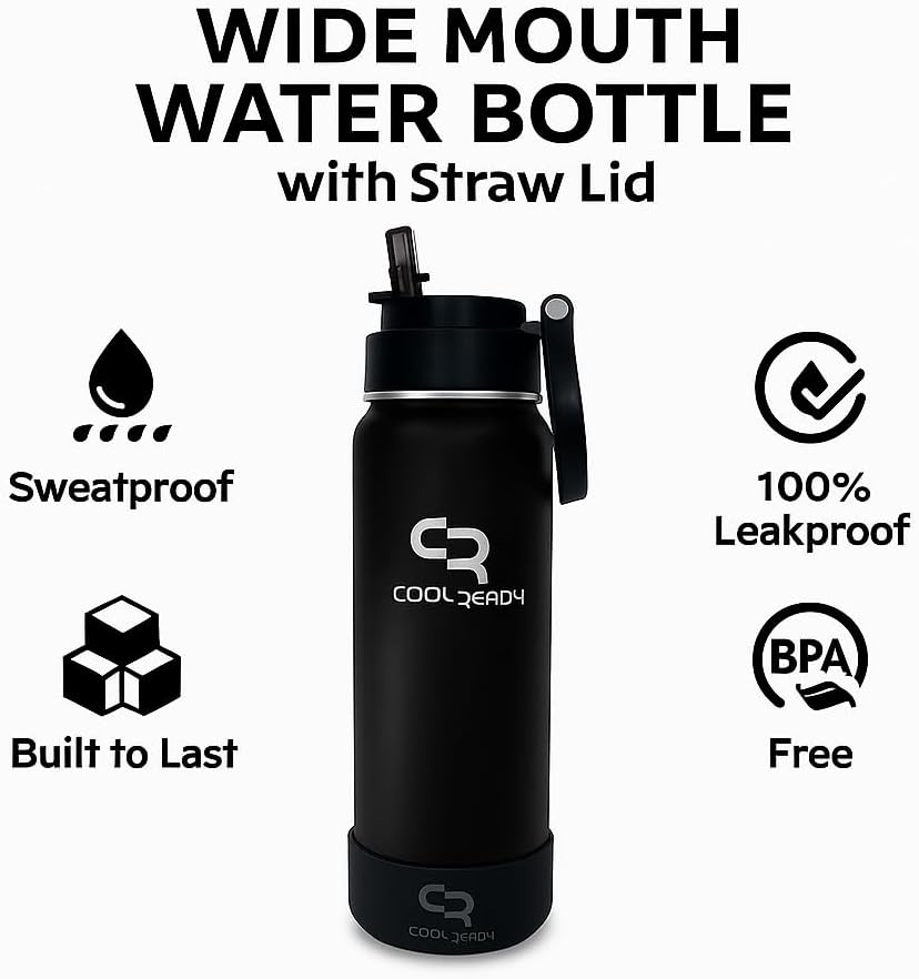 Botella agua acero inox 24oz bota silicona pico tapa pajita