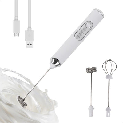 Espumador leche acero inox 3 velocidades blanco