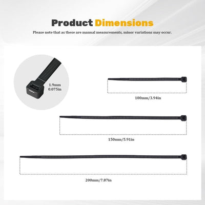 100 Pzas Cintas Nylon para Organizar Cables Oficina