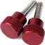6 Pzas M4 x 0.591pulg Moleteados Aluminio Rojo