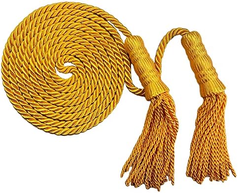Cordón bandera borla trenzada dorada 108" interiores