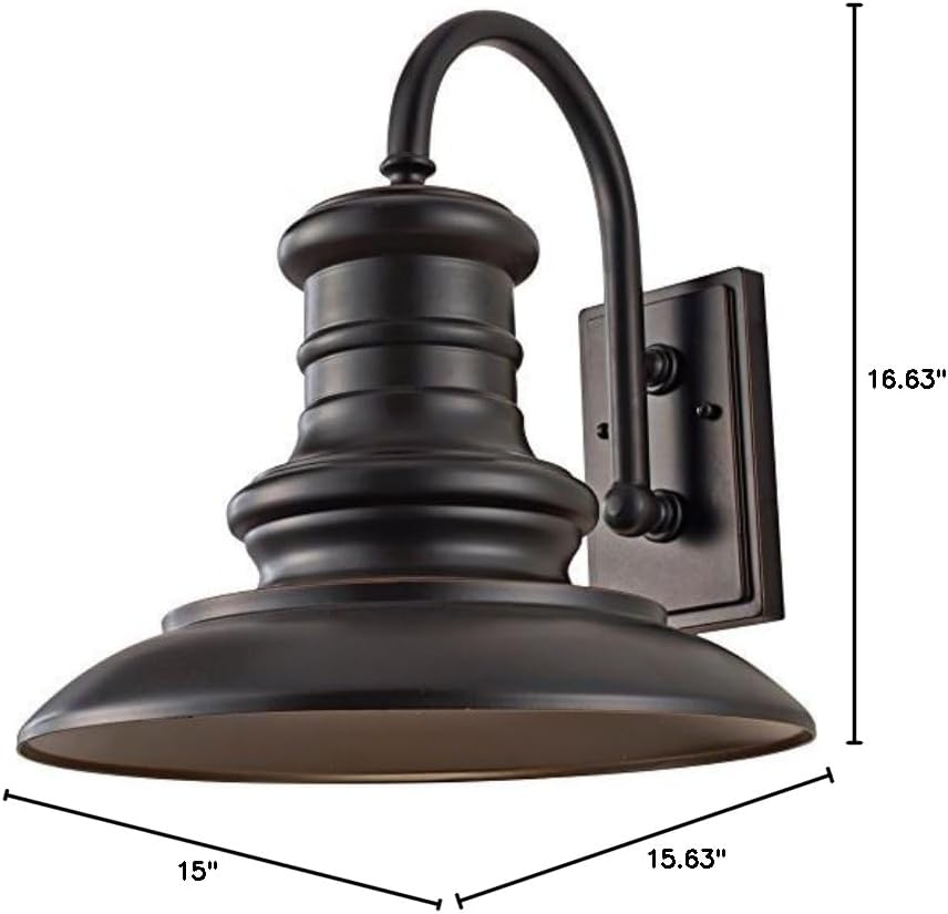 Farol pared bronce 1 luz 15x16pulg 100W