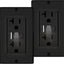 Toma corriente con luz LED y puertos USB A y C blanco