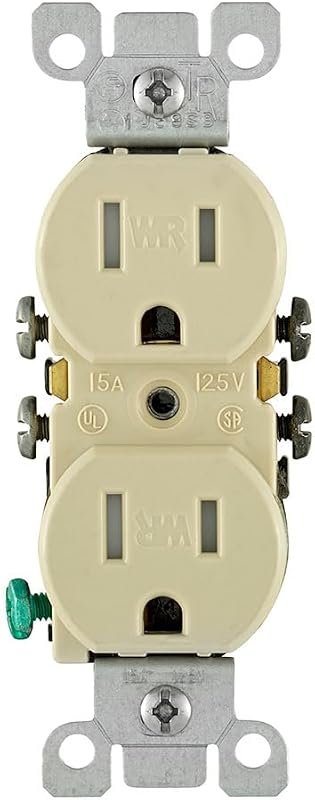 Receptáculo dúplex 15A 125V resistente marfil