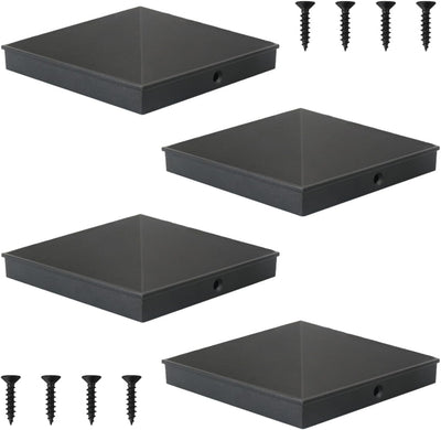 Tapas poste 6x6 aluminio madera 5.5x5.5 negras mate pack 4