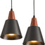 2 Luces colgantes negras industriales para cocina granero