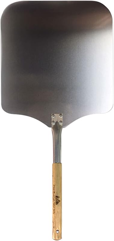 Parrilla cuadrada acero 14pulg mango madera grabado plateado
