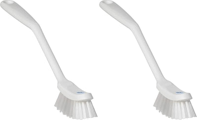 Cepillo platos estrecho antideslizante 11pulg blanca 2pzas