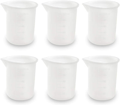 6 Pzas Tazas Medición Silicona para Resina y Artesanías
