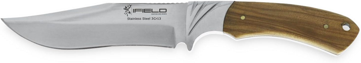 Cuchillo caza supervivencia hoja 5.5" funda cuero
