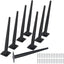 8 Pzas Patas Cónicas Metal Negro Mate 16" para Muebles