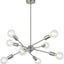Lámpara de techo Sputnik 8 luces níquel cepillado