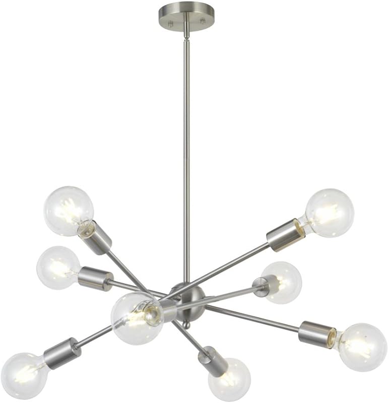 Lámpara de techo Sputnik 8 luces níquel cepillado