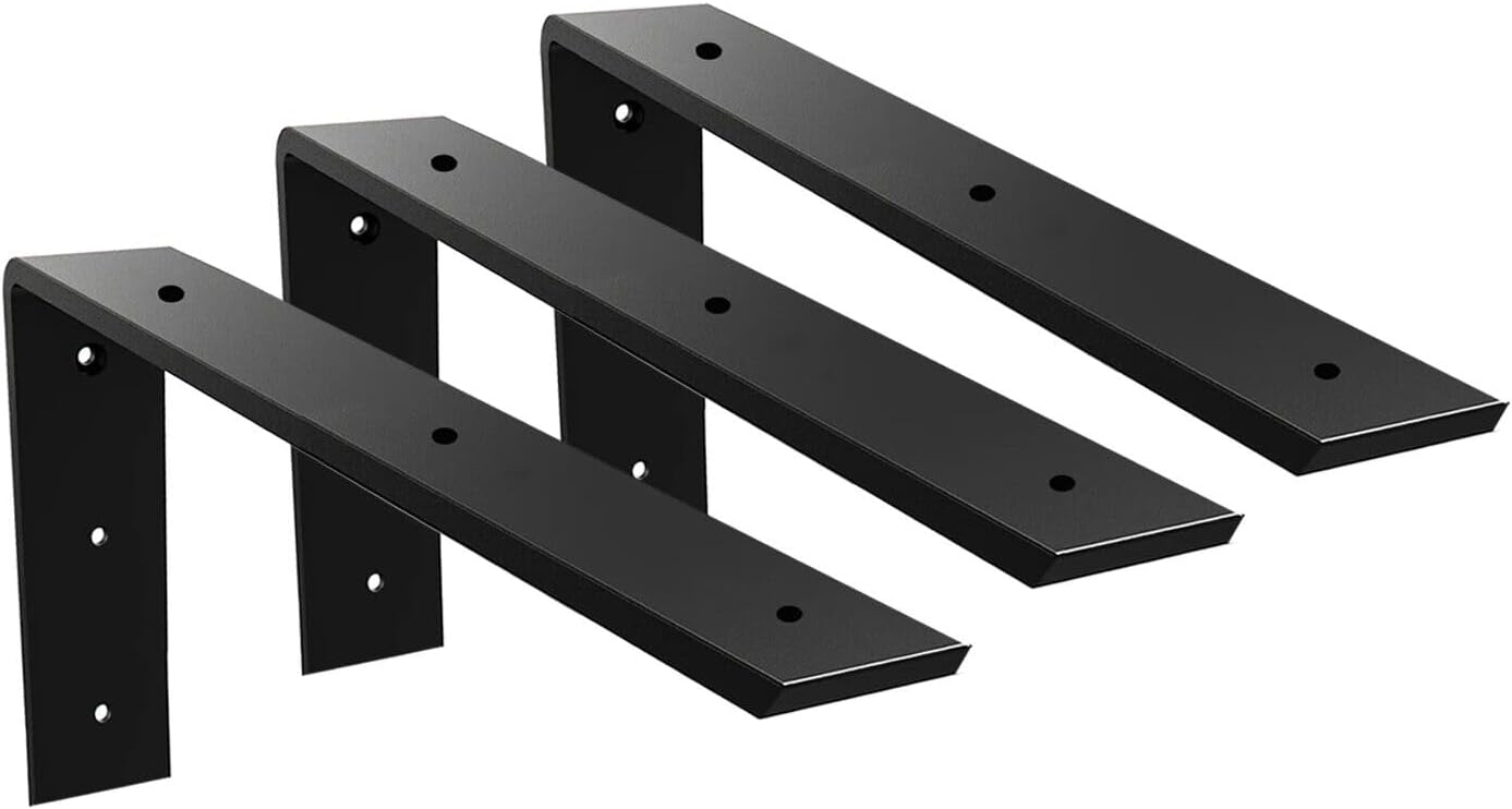 Ménsula oculta en L para encimera 18x8 pulg metal 3 pzas
