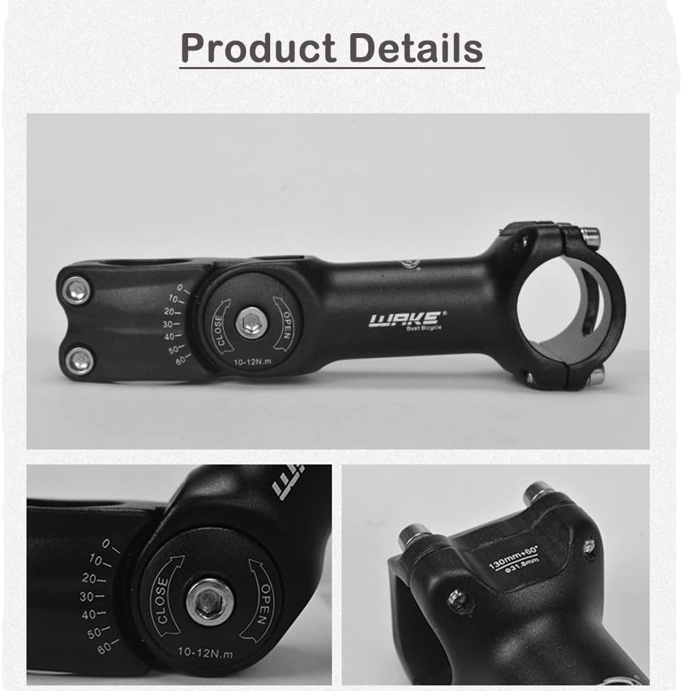 Vástago bicicleta ajustable 31.8-5.118" 0-60 grados MTB