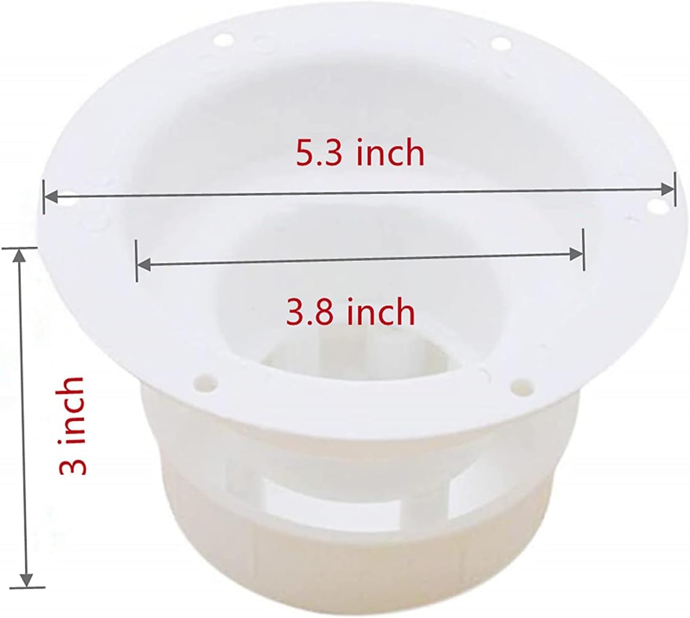 2 Pzas Tapa Ventilación Caravana 3/8" Blanco