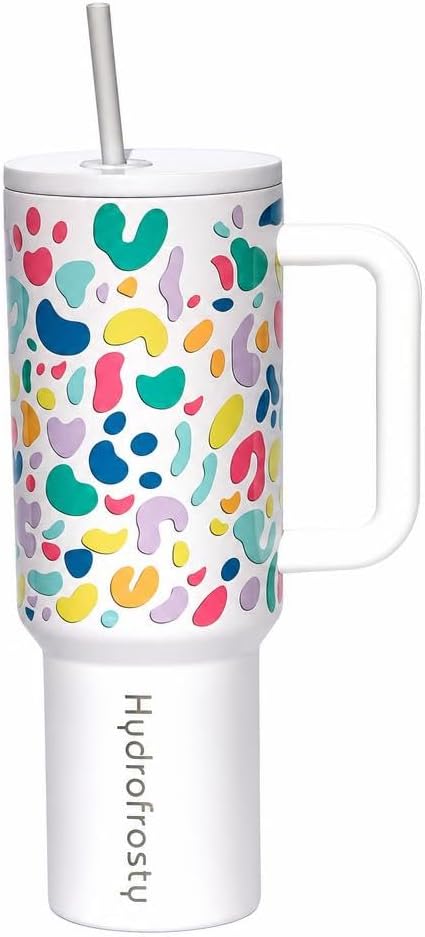Vaso acero inox 40oz con asa tapa popote botella viaje