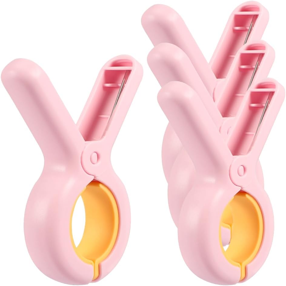 Clips para sillas playa 4 pzas rosa brillante soporte agarre fuerte