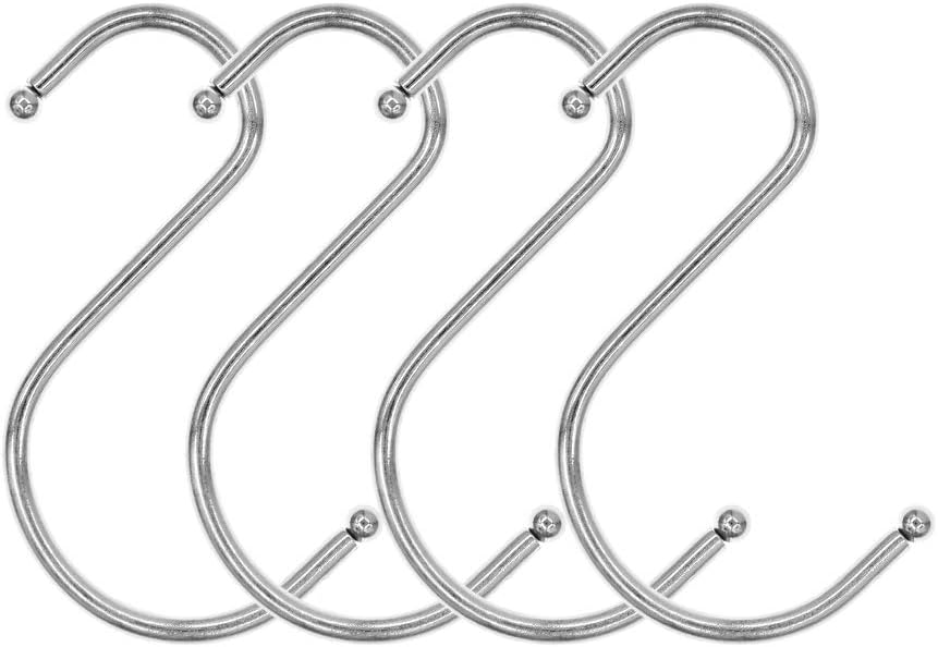 Ganchos S acero inox 3" color plateado