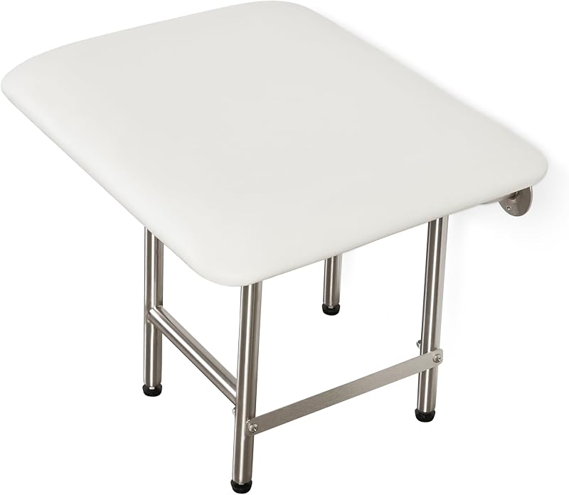 Asiento ducha plegable 30x15pulg cojín blanco ADA