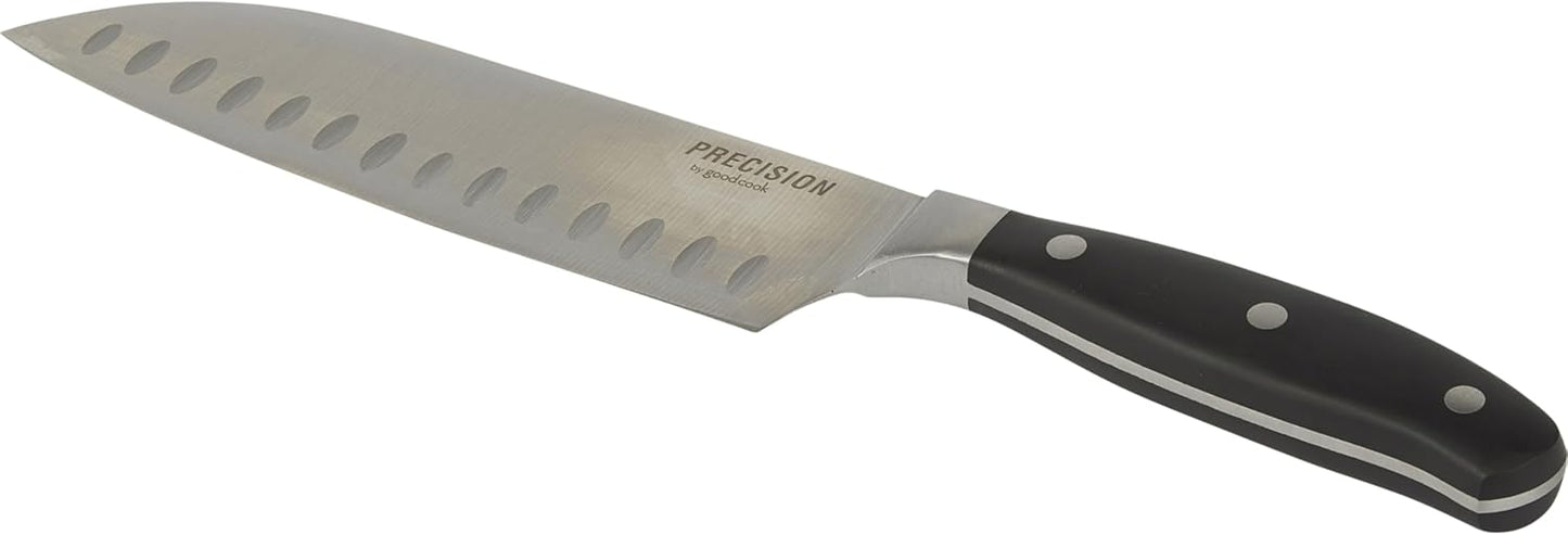 Cuchillo Santoku 7pulg Negro de Acero Inox para Cocina