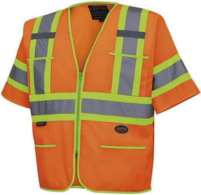 Chaleco seguridad Hi Vis transpirable manga clase 3 naranja