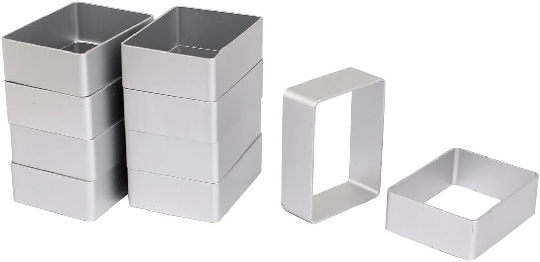 Cortador galletas aluminio rectángulo 10pcs