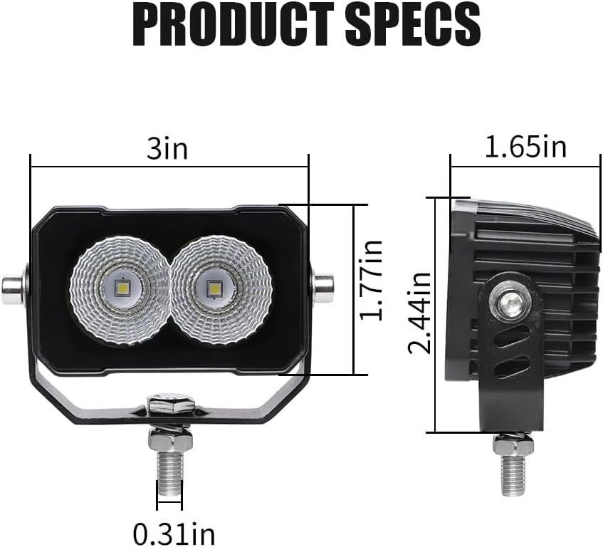 Focos 3" 40W luces laterales coche camión bicicleta 12/24V